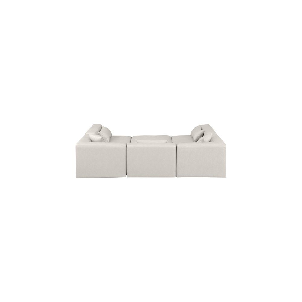 Cube Cream Vegan Leather Modular Sectional