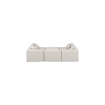Cube Cream Vegan Leather Modular Sectional