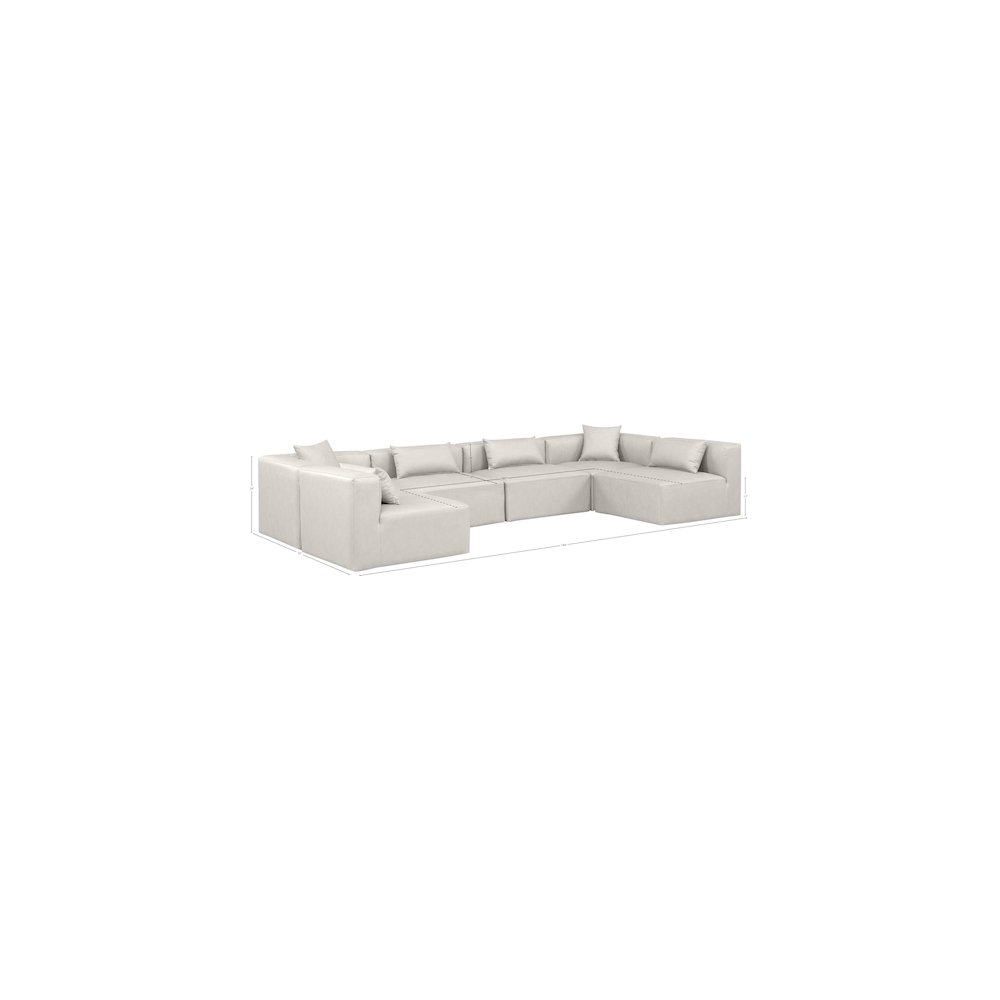 Cube Cream Vegan Leather Modular Sectional