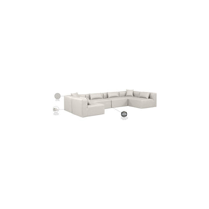 Cube Cream Vegan Leather Modular Sectional