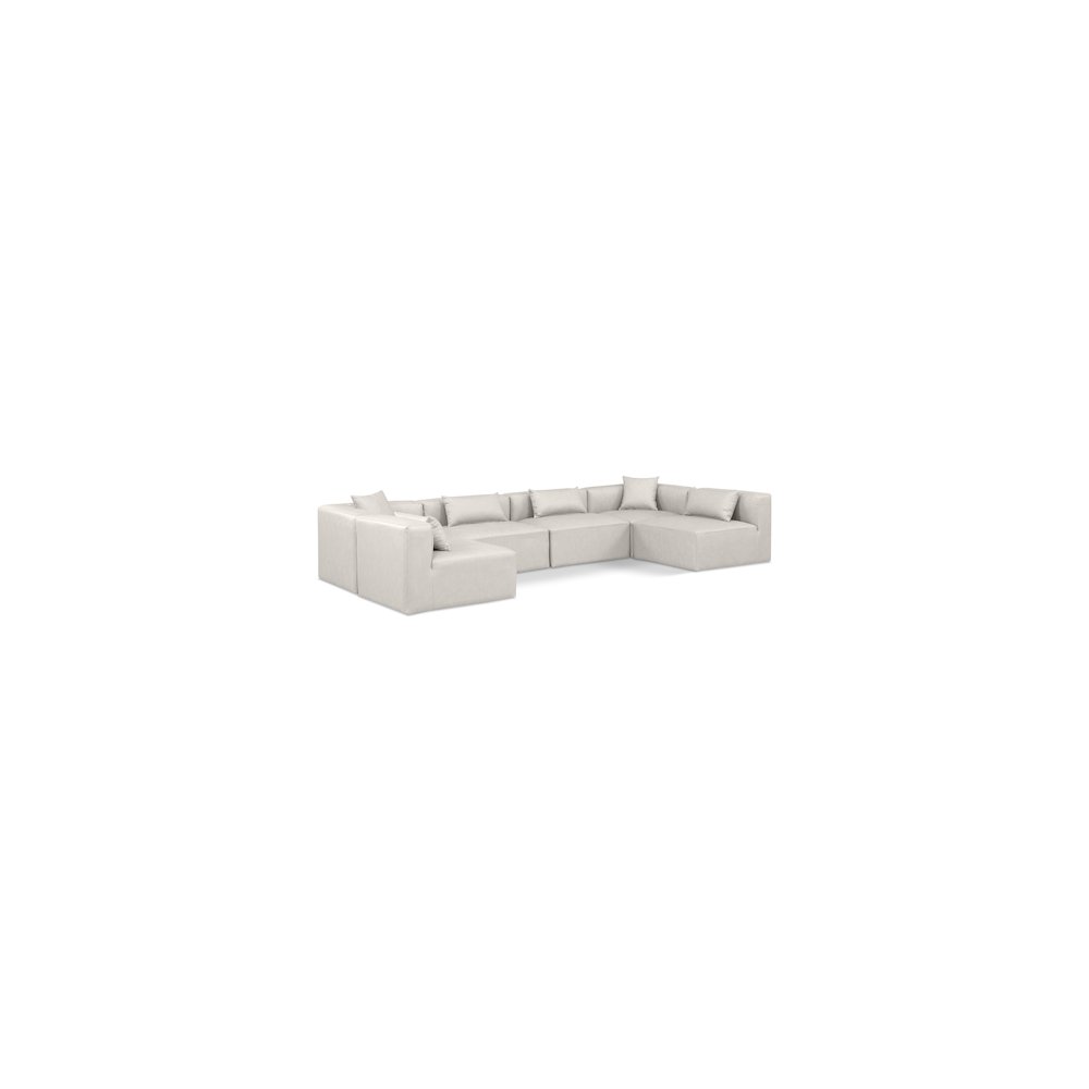 Cube Cream Vegan Leather Modular Sectional
