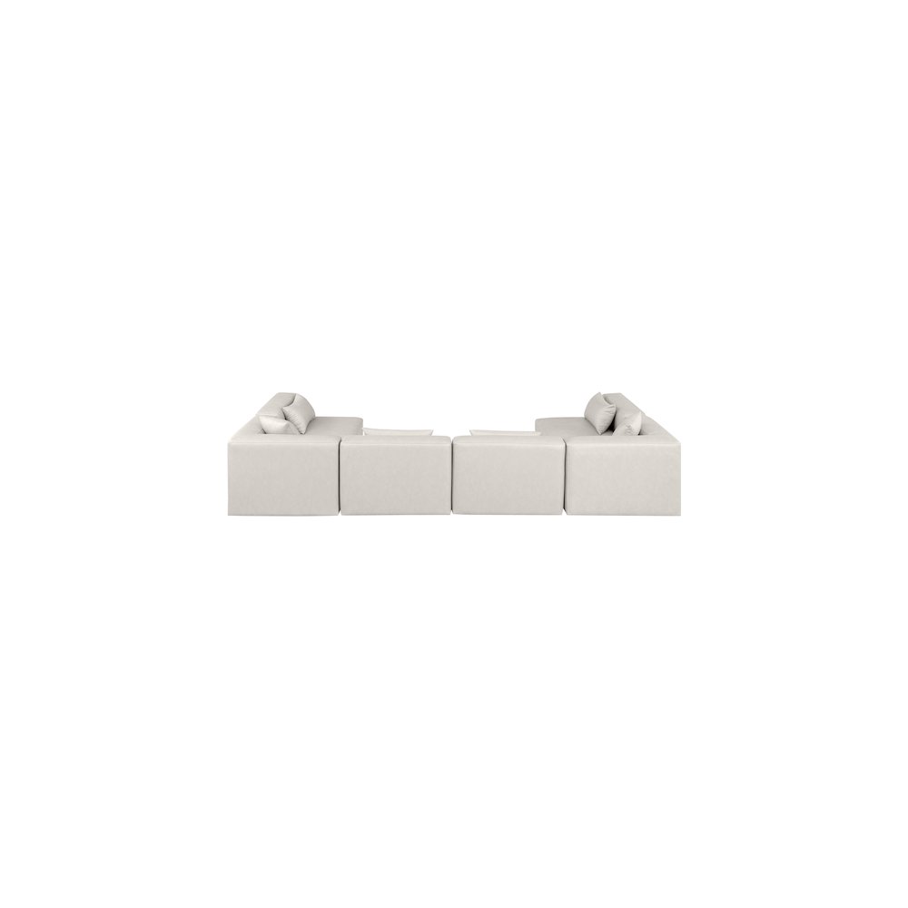 Cube Cream Vegan Leather Modular Sectional