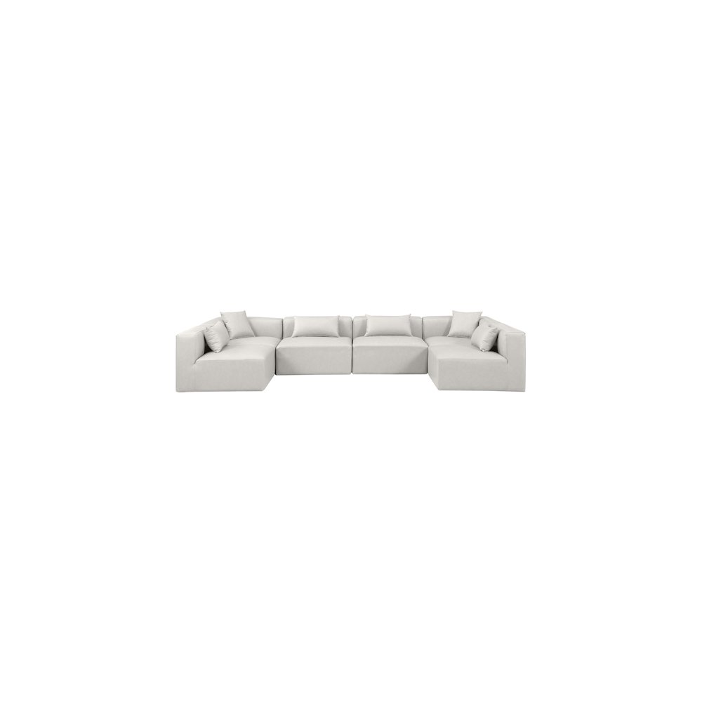 Cube Cream Vegan Leather Modular Sectional