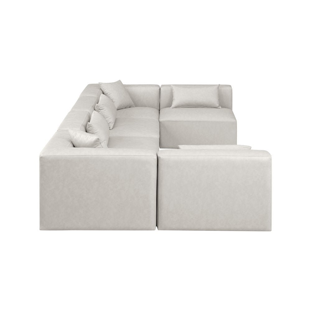 Cube Cream Vegan Leather Modular Sectional