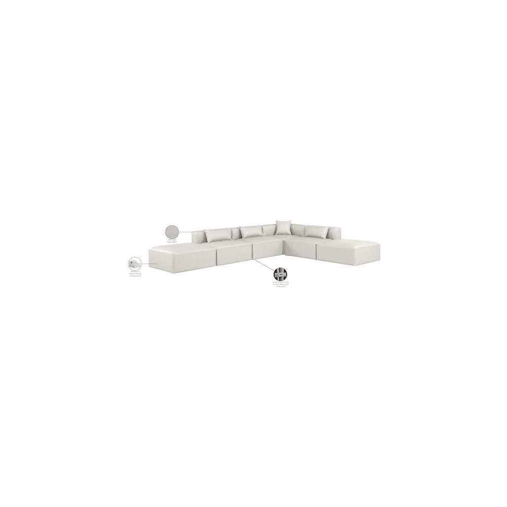 Cube Cream Vegan Leather Modular Sectional