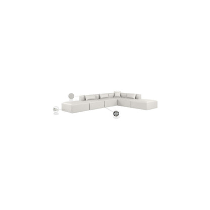 Cube Cream Vegan Leather Modular Sectional