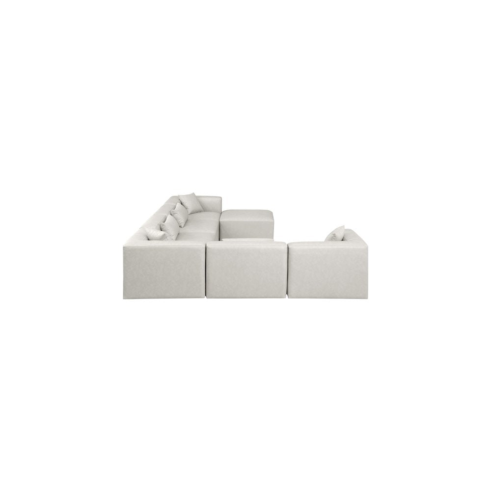Cube Cream Vegan Leather Modular Sectional