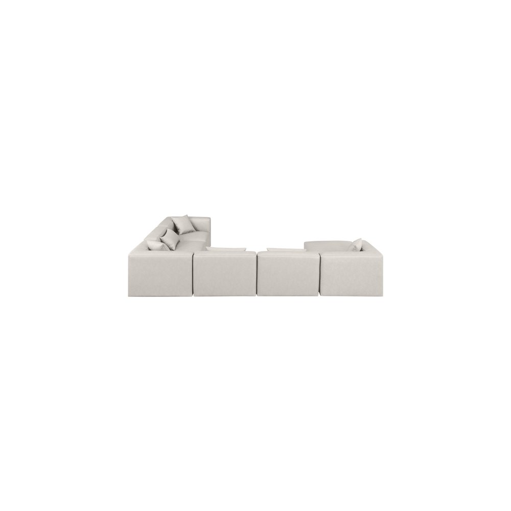 Cube Cream Vegan Leather Modular Sectional