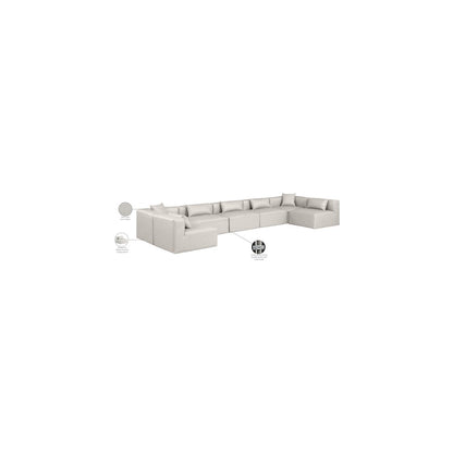 Cube Cream Vegan Leather Modular Sectional