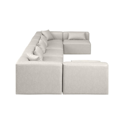 Cube Cream Vegan Leather Modular Sectional