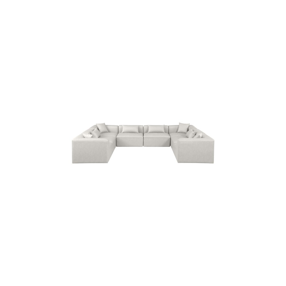Cube Cream Vegan Leather Modular Sectional