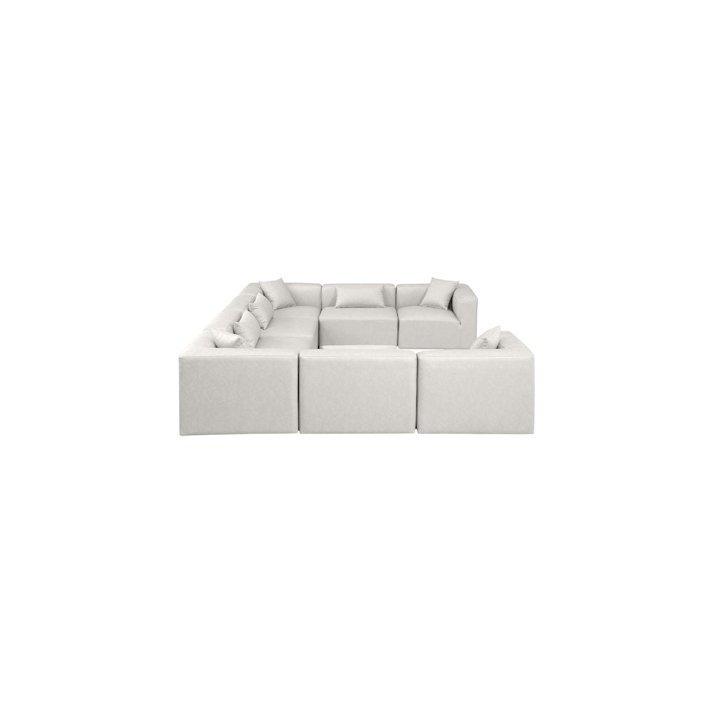 Cube Cream Vegan Leather Modular Sectional