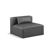 Cube Charcoal Grey Vegan Leather Armless Chair