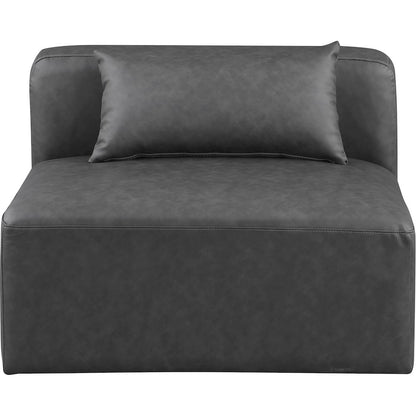Cube Charcoal Grey Vegan Leather Armless Chair
