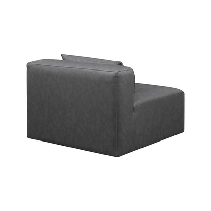 Cube Charcoal Grey Vegan Leather Armless Chair
