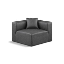 Cube Charcoal Grey Vegan Leather Corner Chair