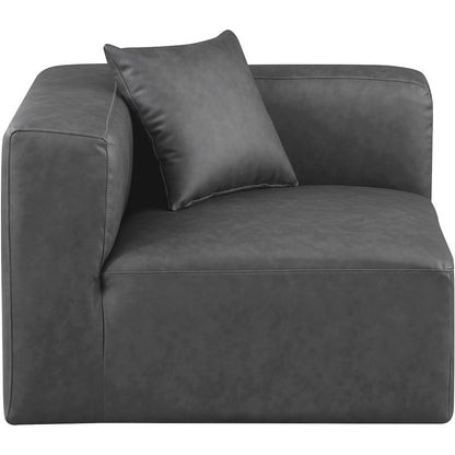 Cube Charcoal Grey Vegan Leather Corner Chair