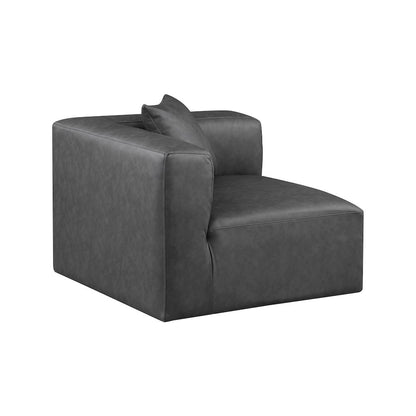 Cube Charcoal Grey Vegan Leather Corner Chair