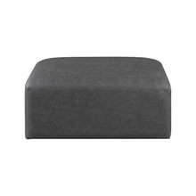 Cube Charcoal Grey Vegan Leather Ottoman