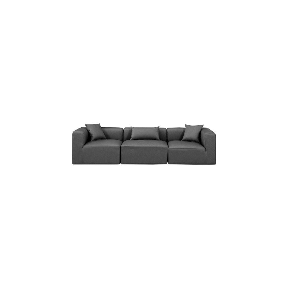 Cube Charcoal Grey Vegan Leather Modular Sofa