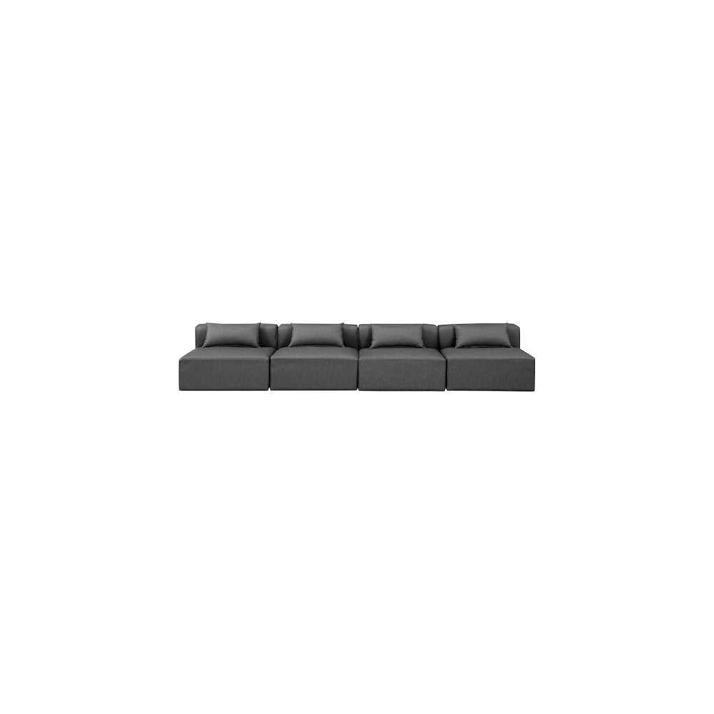 Cube Charcoal Grey Vegan Leather Modular Sofa