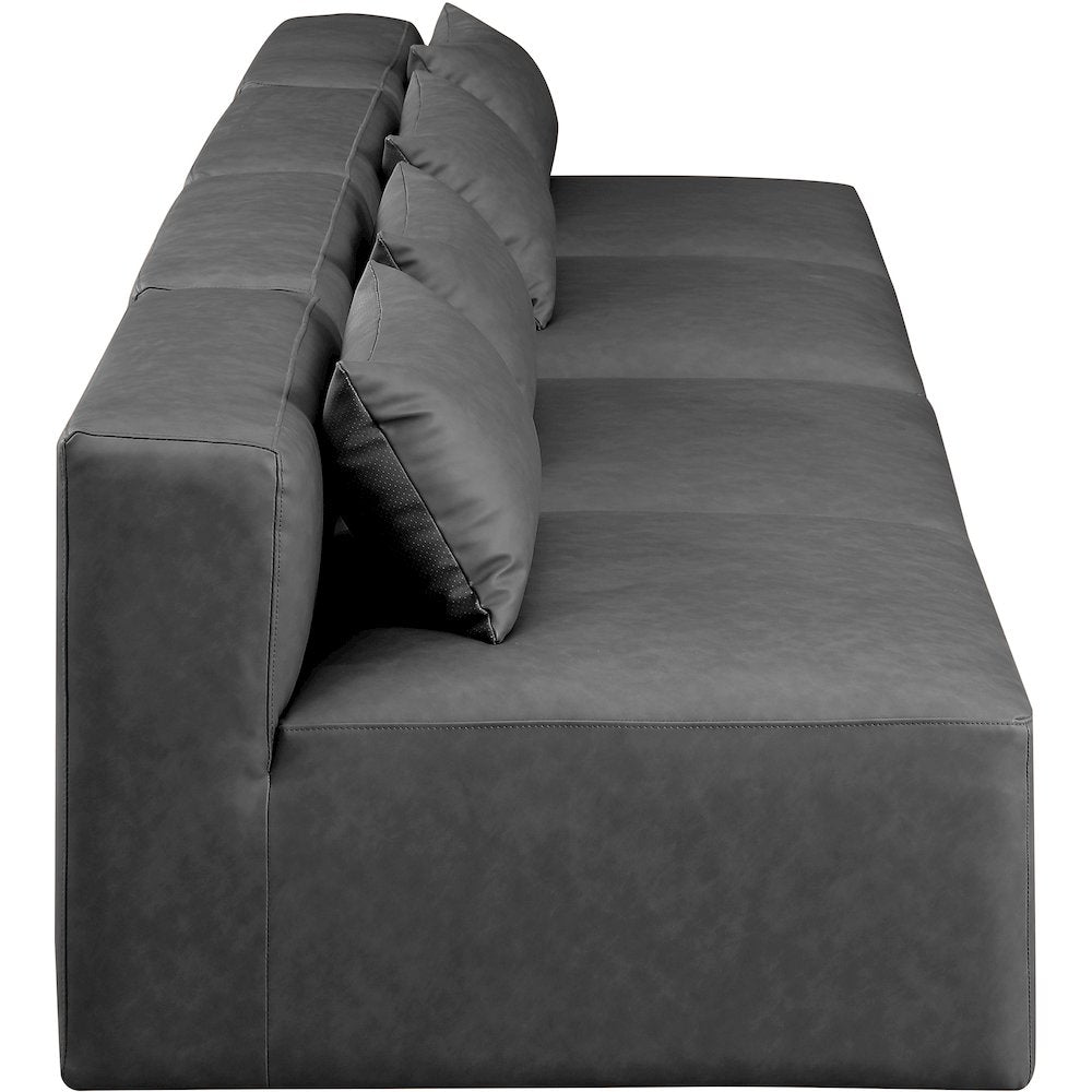 Cube Charcoal Grey Vegan Leather Modular Sofa