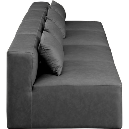 Cube Charcoal Grey Vegan Leather Modular Sofa