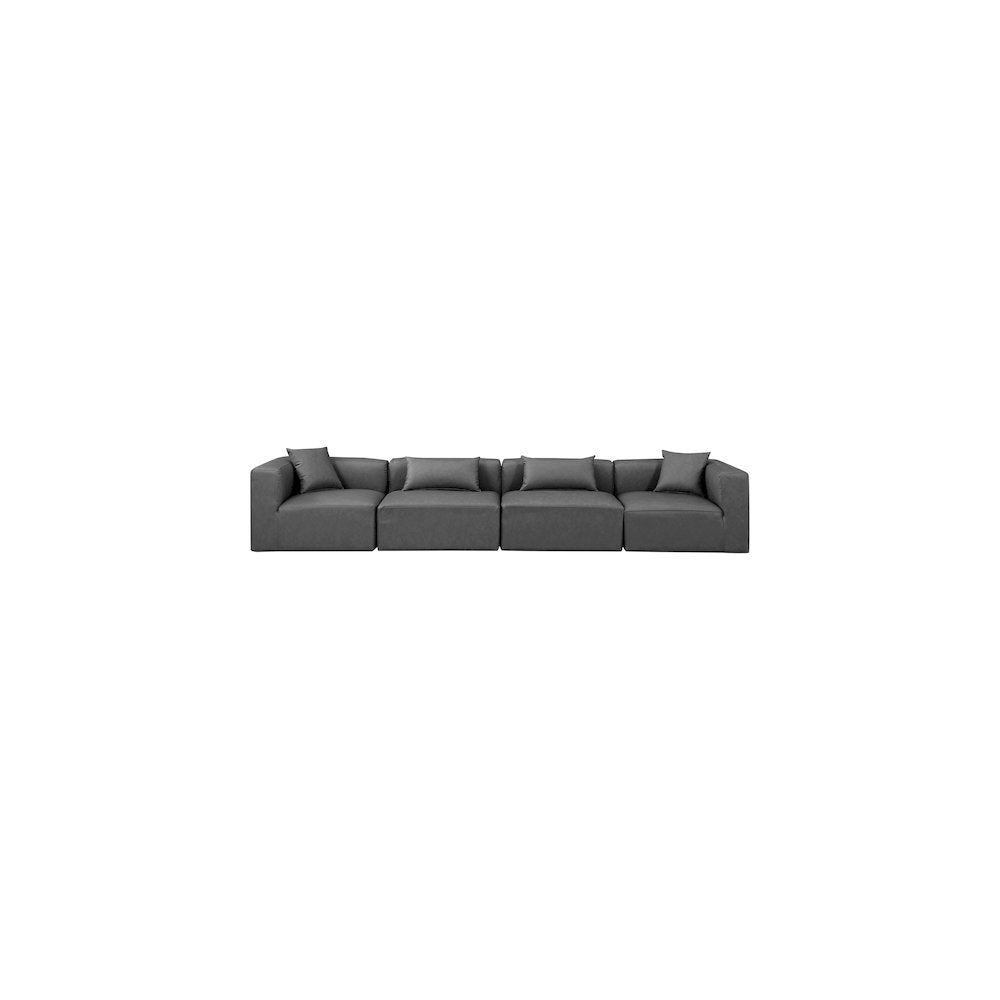 Cube Charcoal Grey Vegan Leather Modular Sofa