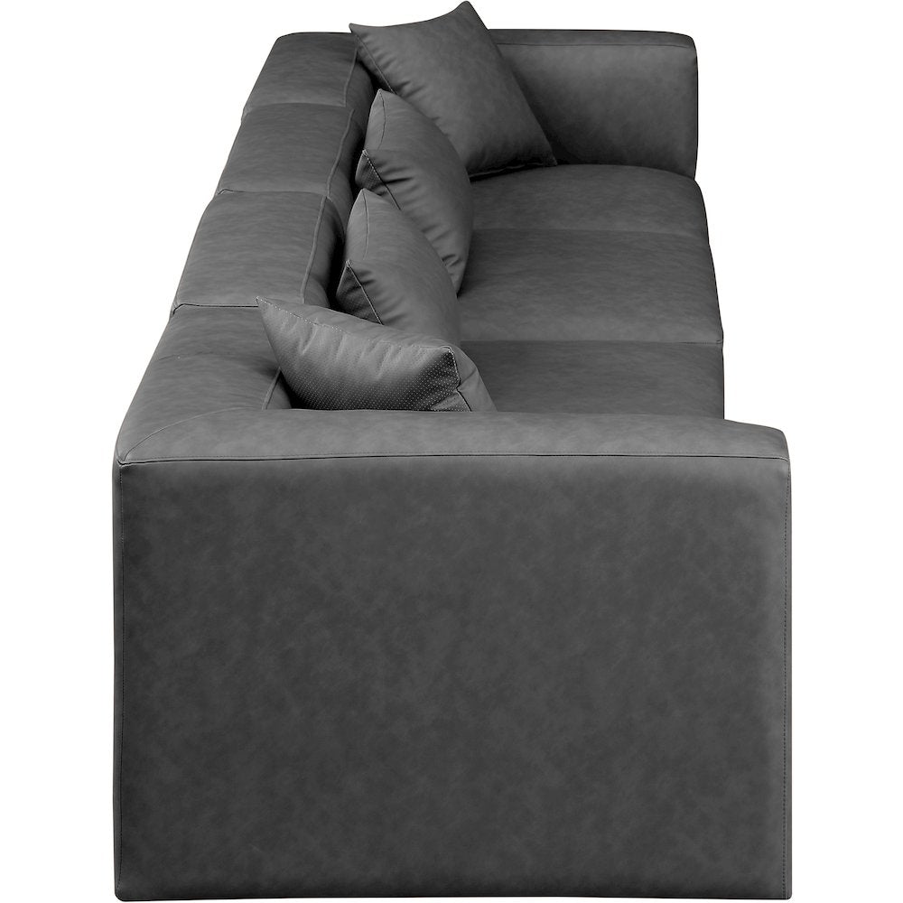 Cube Charcoal Grey Vegan Leather Modular Sofa