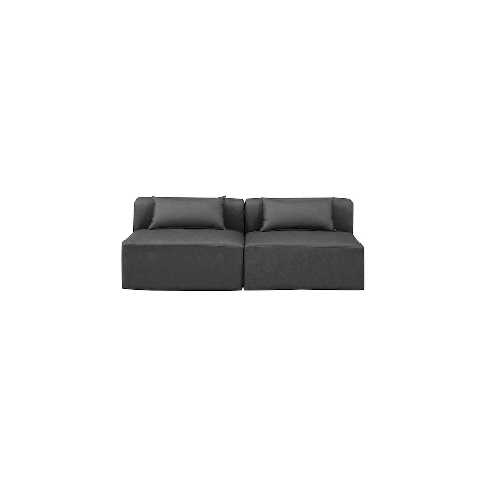 Cube Charcoal Grey Vegan Leather Modular Sofa