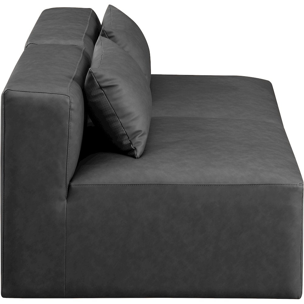Cube Charcoal Grey Vegan Leather Modular Sofa