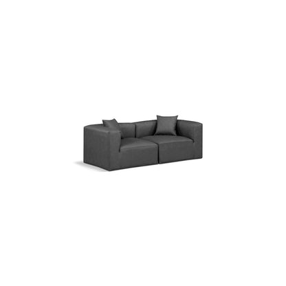 Cube Charcoal Grey Vegan Leather Modular Sofa