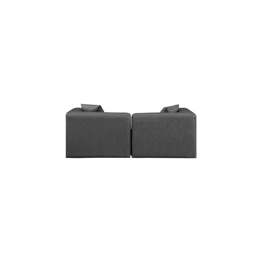 Cube Charcoal Grey Vegan Leather Modular Sofa