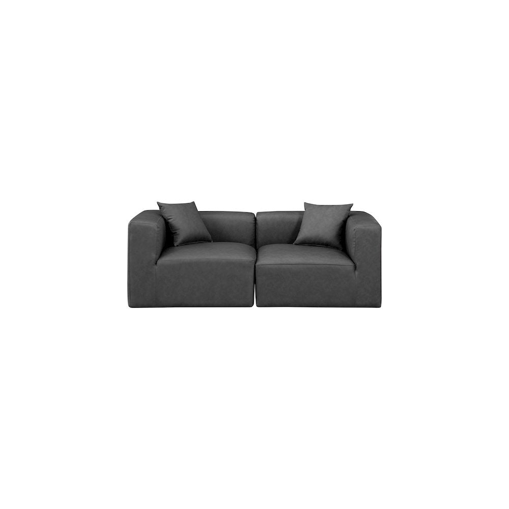 Cube Charcoal Grey Vegan Leather Modular Sofa