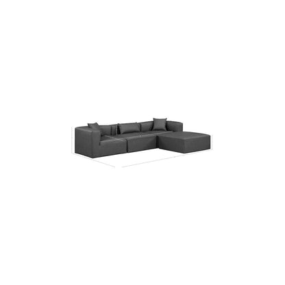 Cube Charcoal Grey Vegan Leather Modular Sectional