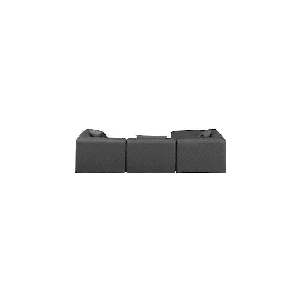 Cube Charcoal Grey Vegan Leather Modular Sectional