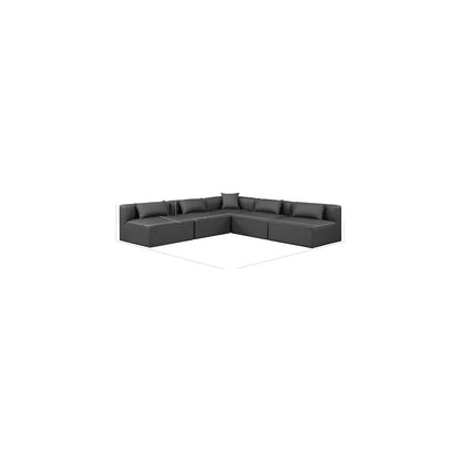 Cube Charcoal Grey Vegan Leather Modular Sectional