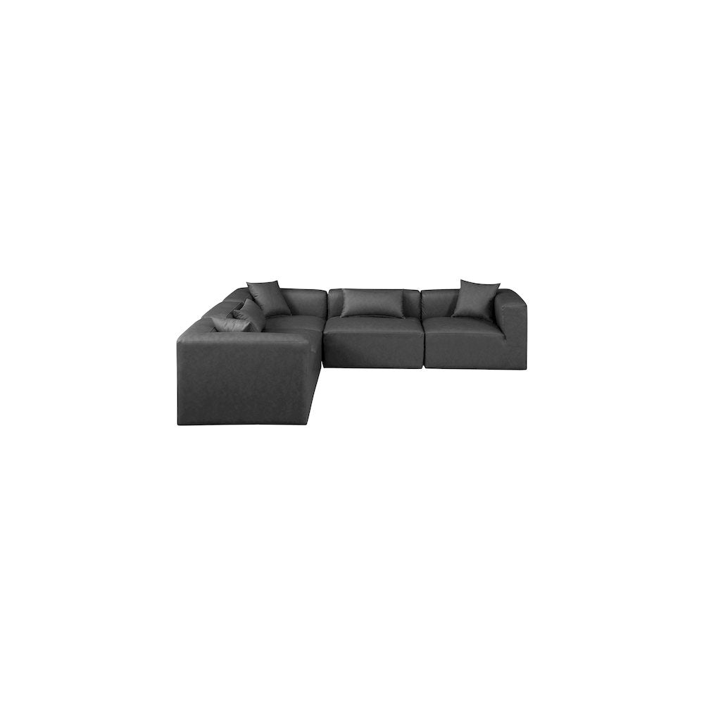 Cube Charcoal Grey Vegan Leather Modular Sectional