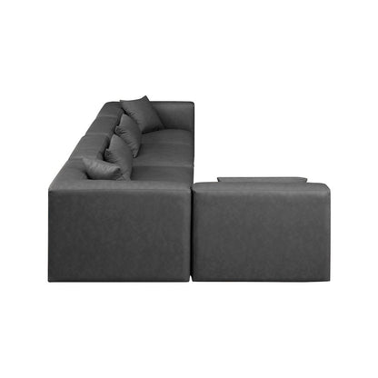Cube Charcoal Grey Vegan Leather Modular Sectional