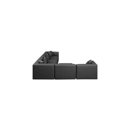 Cube Charcoal Grey Vegan Leather Modular Sectional