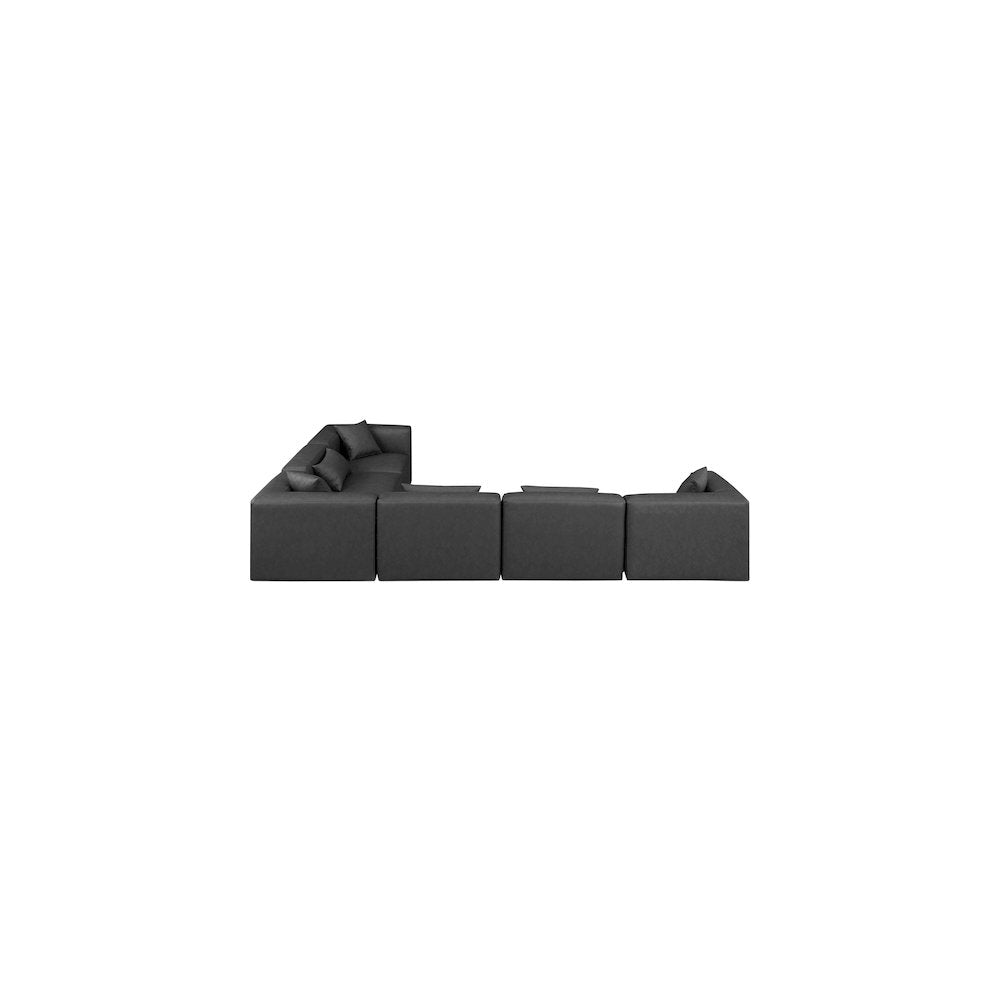 Cube Charcoal Grey Vegan Leather Modular Sectional