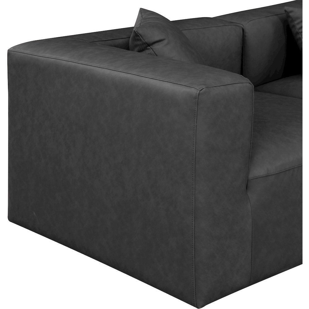 Cube Charcoal Grey Vegan Leather Modular Sectional