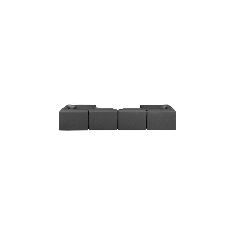 Cube Charcoal Grey Vegan Leather Modular Sectional