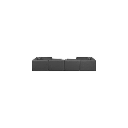 Cube Charcoal Grey Vegan Leather Modular Sectional