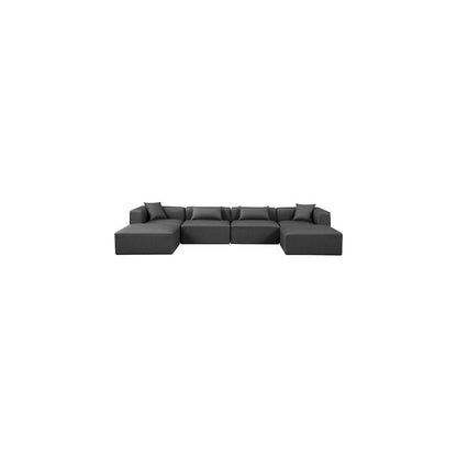Cube Charcoal Grey Vegan Leather Modular Sectional