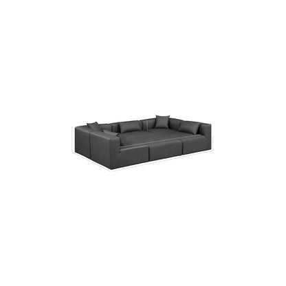 Cube Charcoal Grey Vegan Leather Modular Sectional