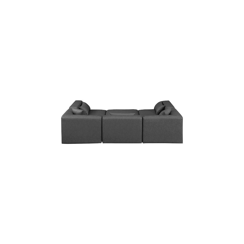 Cube Charcoal Grey Vegan Leather Modular Sectional