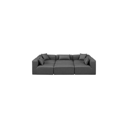 Cube Charcoal Grey Vegan Leather Modular Sectional