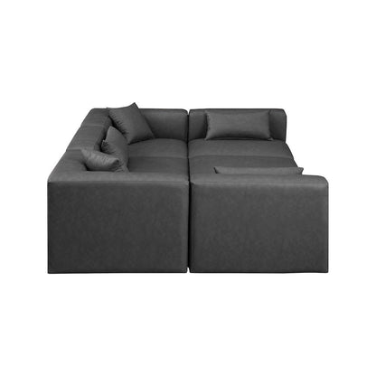 Cube Charcoal Grey Vegan Leather Modular Sectional
