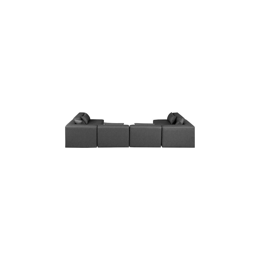 Cube Charcoal Grey Vegan Leather Modular Sectional